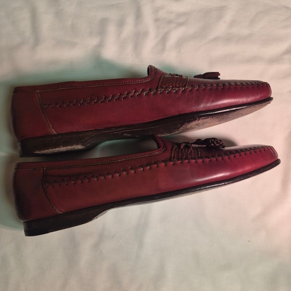Santoni Mens Burgundy Leather Tassel‎ Loafers Made in Italy 11.5 D 42109815 main image 6